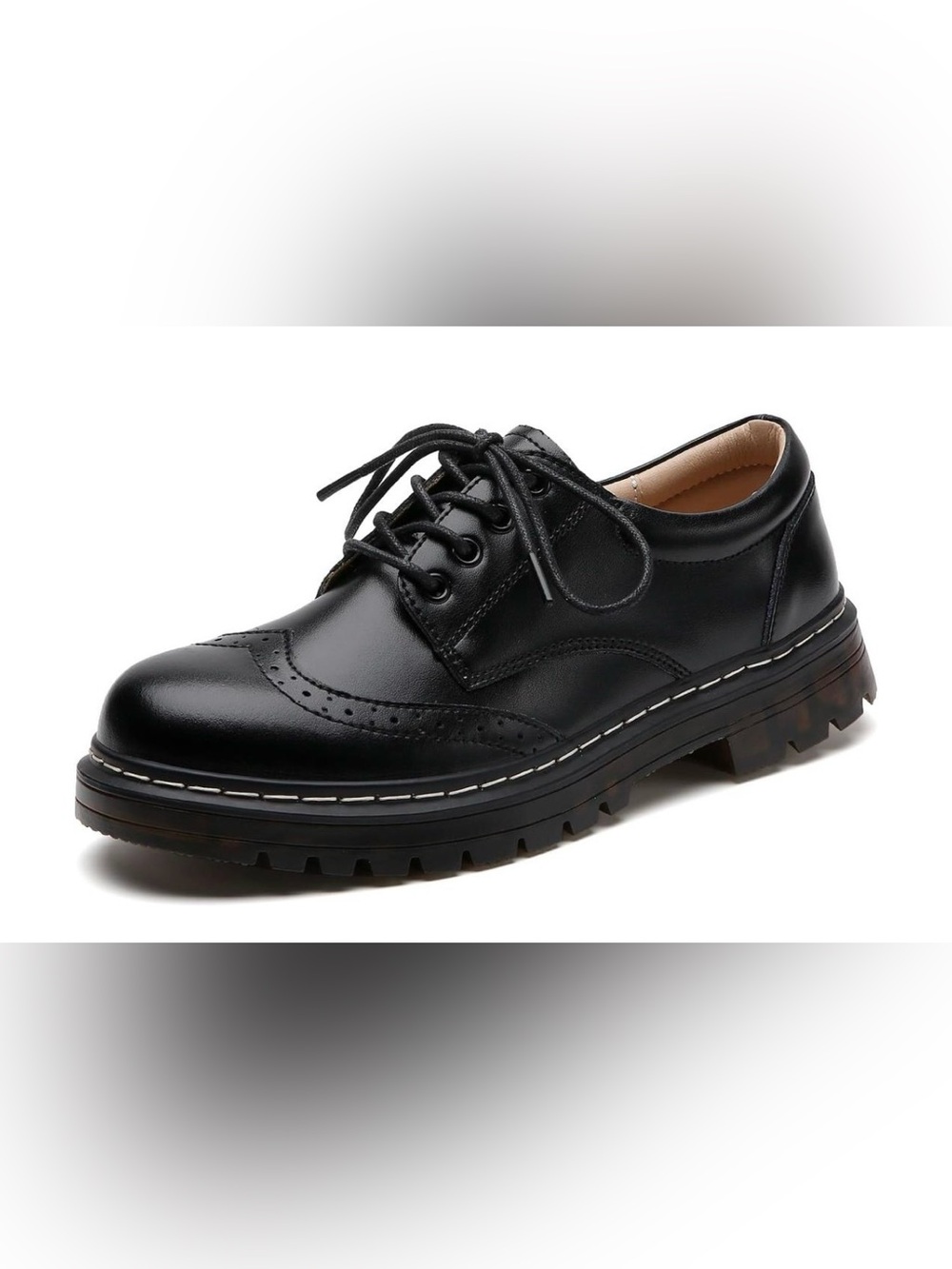 Women's Oxford Shoe,Wingtip Brogue,Non-Slip School Dress Shoes 8